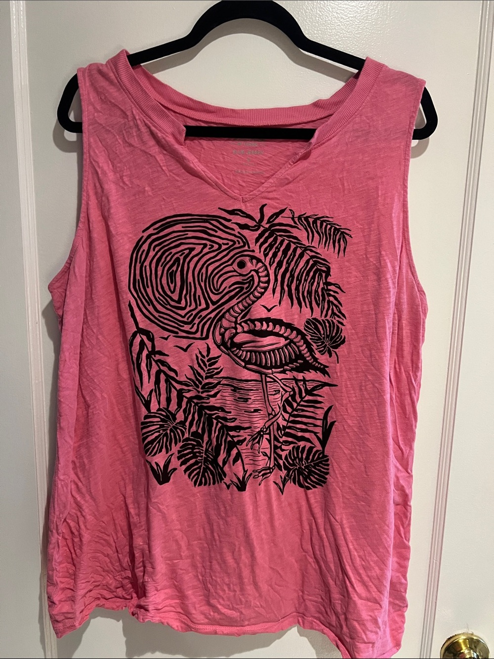 Torrid Pink Sleeveless Graphic skeleton Flamingo Tank Top